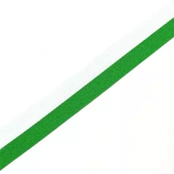 Тесьма, размер 2 см, цвет белый, зелёный