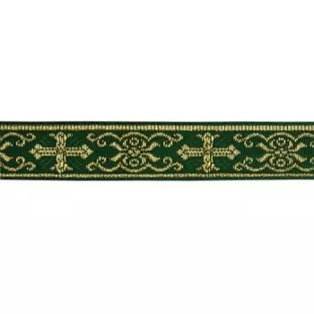 Тесьма жаккардовая, 15 ммx16,4 м, (зеленый)