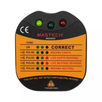Тестер розеток MASTECH MS6860D