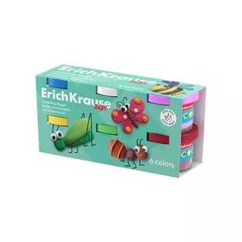 Тесто для лепки, 6 цветов по 35 г, ErichKrause "Baby", С Алоэ Вера, в коробке-рукаве