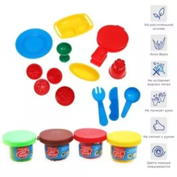 Тесто для лепки с аксессуарами 4 баночки по 35 г, ErichKrause ArtBerry Cookie Set, европодвес