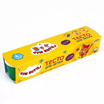 Тесто для лепки «Три Кота» 4 цв, неон, 50 г.