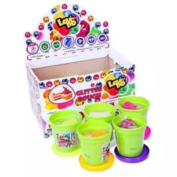 Тесто для лепки в стакане сглиттером, МИКС