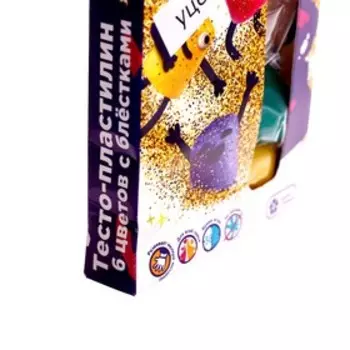 Тесто-пластилин 6 цветов с блёстками TA1091