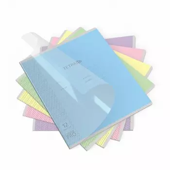 Тетрадь 12 листов в частую косую линейку, ErichKrause «Классика CoverPrо», пластиковая обложка, МИКС