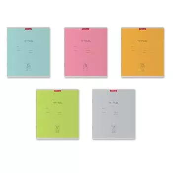 Тетрадь 12 листов в частую косую линейку ErichKrause Nature Colors "Классика", обложка мелованный картон, блок офсет, белизна 100%, микс