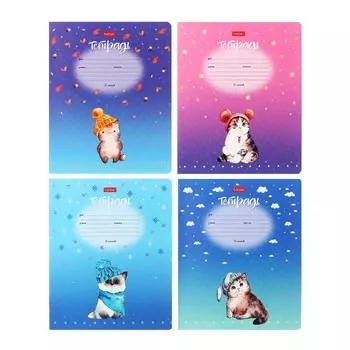 Тетрадь 12 листов в клетку «КотоМания», обложка мелованный картон, блок 65 г/м, МИКС