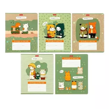 Тетрадь 12 листов в клетку на скрепке "Лучшие друзья", МИКС