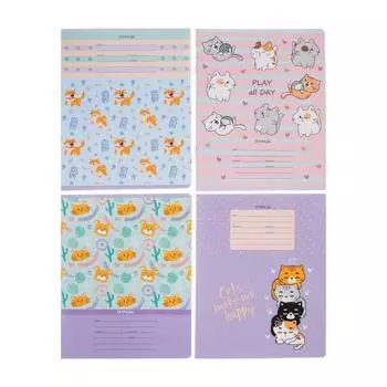 Тетрадь 12 листов в косую линейку "Давай играть", обложка мелованный картон, блёстки, блок офсет, МИКС