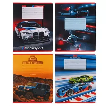 Тетрадь 12 листов в косую линейку, Calligrata «Я люблю скорость», обложка мелованная бумага, МИКС