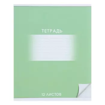 Тетрадь 12 листов в крупную клетку Calligrata "Школьная. Зелёная", обложка мелованный картон, ВД-лак, блок офсет, белизна 95%