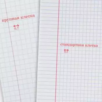 Тетрадь 12 листов в крупную клетку "Классика", обложка мелованная бумага, МИКС