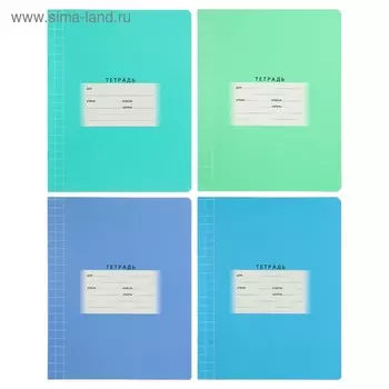 Тетрадь 12 листов в крупную клетку, обложка мелованный картон, блок офсет, МИКС