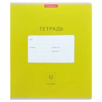 Тетрадь 12 листов в линейку "Классика Bright", картонная обложка 170 г/м2, МИКС
