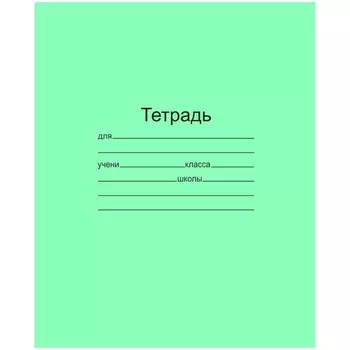 Тетрадь 12 листов в линейку «Зелёная обложка» обложка 60 г/м, белые листы