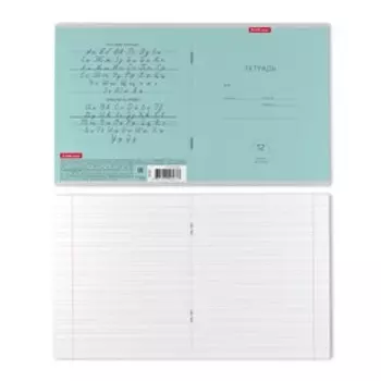 Тетрадь 12 листов в узкую линейку ErichKrause Классика Nature Colors, обложка мелованный картон, блок офсет, белизна 100%, МИКС