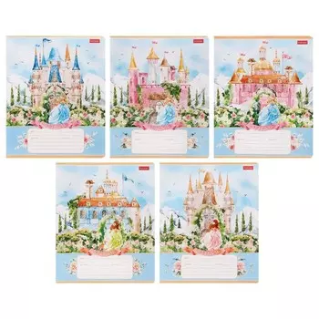 Тетрадь 12л кл Сказочные замки, обл мел карт, блок 65г/м2, МИКС