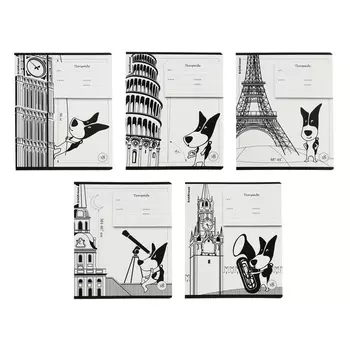 Тетрадь 18 листов в клетку ErichKrause Путешественник, обложка мелованный картон, блок офсет, 5В, микс