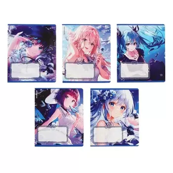 Тетрадь 18 листов в линейку ErichKrause Kawaii Whale, обложка мелованный картон, блок офсет, МИКС