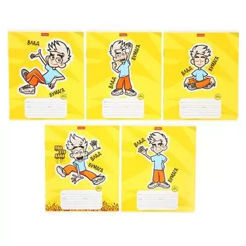 Тетрадь 18 листов, в клетку, "Влад А4", обложка мелованный картон, блок 65 г/м2, МИКС