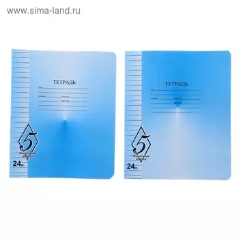 Тетрадь 24 листа в линейку «Великолепная пятерка», бумажная обложка, МИКС