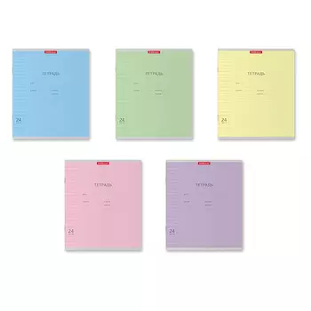 Тетрадь 24 листа в линейку, ErichKrause "Классика Visio", обложка мелованный картон, блок офсет 100% белизна, МИКС