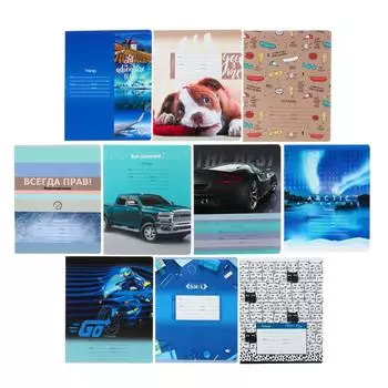 Тетрадь 24 листа в линейку "MIX-10 Мальчики", обложка мелованный картон, блок офсет, МИКС