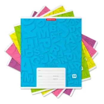 Тетрадь 24 листа в линейку «Типографика. Буквы», обложка мелованный картон, МИКС