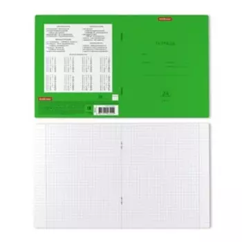 Тетрадь 24 листов в клетку ErichKrause "Классика" Neon, обложка мелованный картон, блок офсет, белизна 100%, зелёная