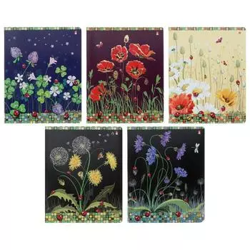 Тетрадь 48 листов клетка «Божьи коровки NEW», обложка мелованный картон, УФ-лак, фольгирование, конгрев, МИКС