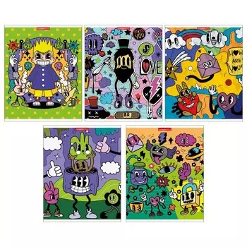 Тетрадь 48 листов в клетку «Абсурд», обложка мелованный картон, ТВИН УФ -лак, МИКС