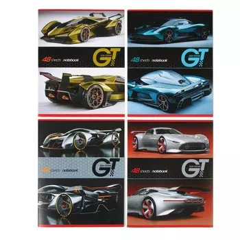 Тетрадь 48 листов в клетку, «АВТОстиль», обложка мелованная бумага, МИКС