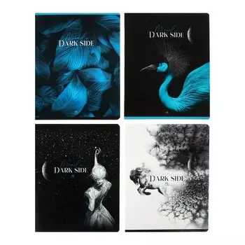 Тетрадь 48 листов в клетку Dark miracle, обложка мелованный картон, выборочный лак, блок офсет, МИКС