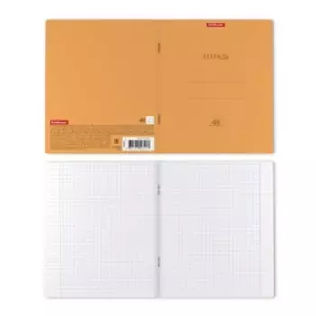 Тетрадь 48 листов в клетку ErichKraus Neon "Классика", обложка мелованный картон, блок офсет, белизна 100%, оранжевая