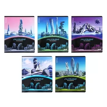 Тетрадь 48 листов в клетку ErichKrause "Future", глянцевая ламинация, обложка мелованный картон, микс