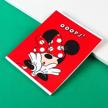 Тетрадь в клетку 48 л., картонная обложка, «Минни Маус»