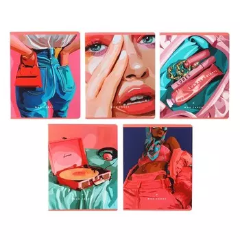 Тетрадь 48 листов в клетку LOREX "WHO CARES", двойная обложка, мелованный картон, запечатка форзаца, Soft-touch, блок офсет