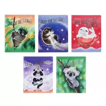 Тетрадь 48 листов в клетку "Милота зашкаливает", обложка мелованный картон, матовая ламинация Soft Touch, фольгирование, МИКС