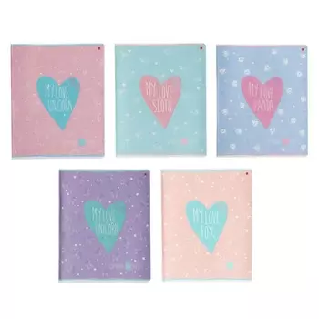 Тетрадь 48 листов в клетку MY LOVE, обложка мелованный картон, выборочный УФ-лак, конгрев, МИКС