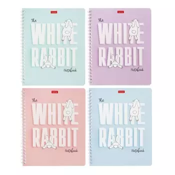 Тетрадь 48 листов в клетку на гребне «Следуй за белым кроликом», обложка мелованный картон, блок 65 г/м, МИКС