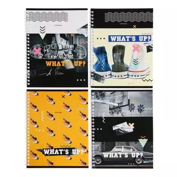 Тетрадь 48 листов в клетку на гребне "Как дела?", обложка мелованный картон, блок офсет, МИКС