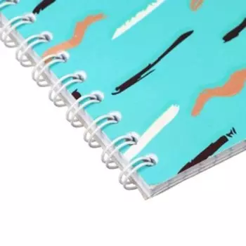 Тетрадь 48 листов в клетку на гребне "Полоски", обложка мелованный картон, выборочный УФ-лак. блёстки, блок офсет