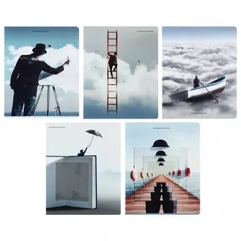 Тетрадь 48 листов в клетку на скрепке "Визуальный обман", обложка мелованный картон, матовая ламинация, МИКС