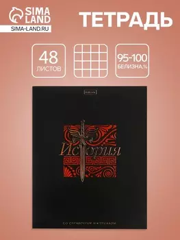 Тетрадь 48 листов в клетку «Салют предметов» История, белые листы