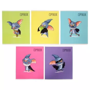 Тетрадь 48 листов, в клетку, "Супер Мышь", обложка мелованный картон, выборочный твин-лак, ассорти