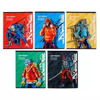 Тетрадь 48 листов, в клетку, "Супергерои", обложка мелованный картон, выборочный твин-лак, ассорти