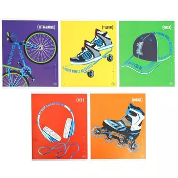 Тетрадь 48 листов в клетку "Твои правила", обложка мелованный картон, конгрев, тиснение фольгой, МИКС