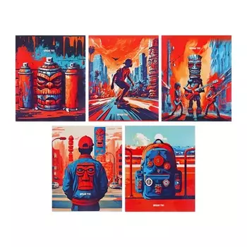 Тетрадь 48 листов в клетку Urban, обложка мелованный картон, МИКС