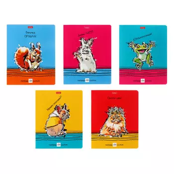 Тетрадь 48 листов в линейку "ЗооСтатус", обложка мелованный картон, блок 65 г/м2, МИКС