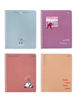 Тетрадь 48 листов в клетку, на гребне "Чипи-чипи", МИКС